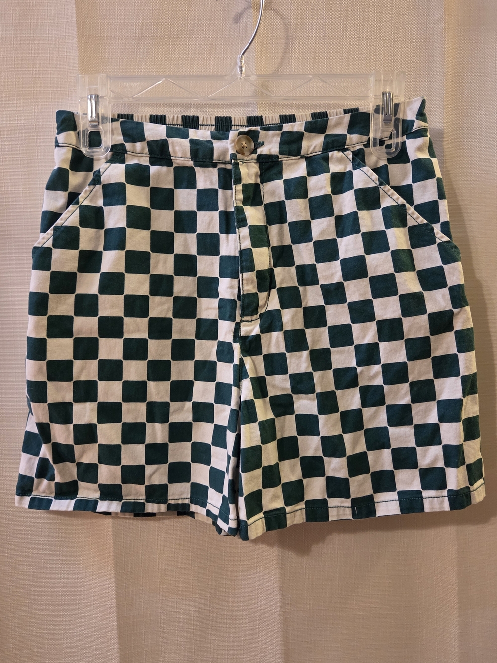 wild fable Green and White Checkerboard Shorts